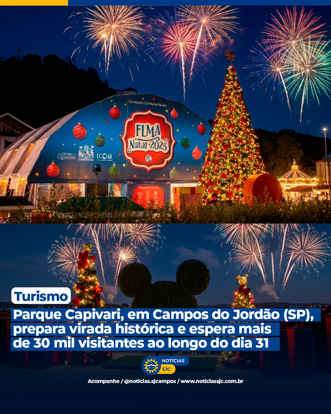 Parque Capivari, em Campos do Jordão (SP),prepara virada histórica e espera mais de 30 mil visitantes ao longo do dia 31