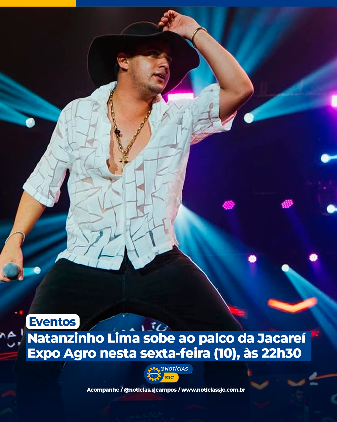 Natanzinho Lima sobe ao palco da Jacareí Expo Agro nesta sexta-feira (10), às 22h30