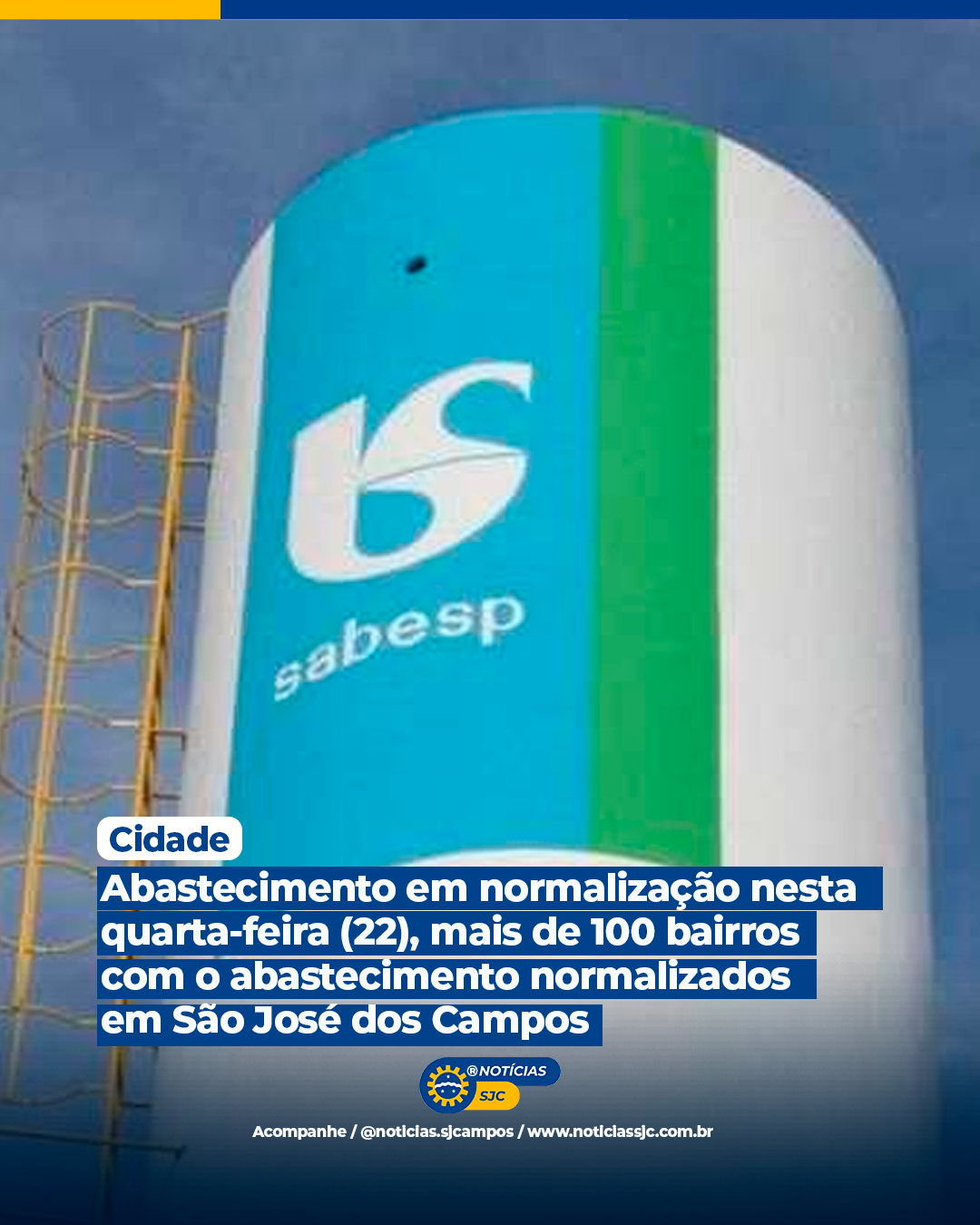 Abastecimento em normalização nesta quarta-feira (22), mais de 100 bairros com o abastecimento normalizados em São José dos Campos.