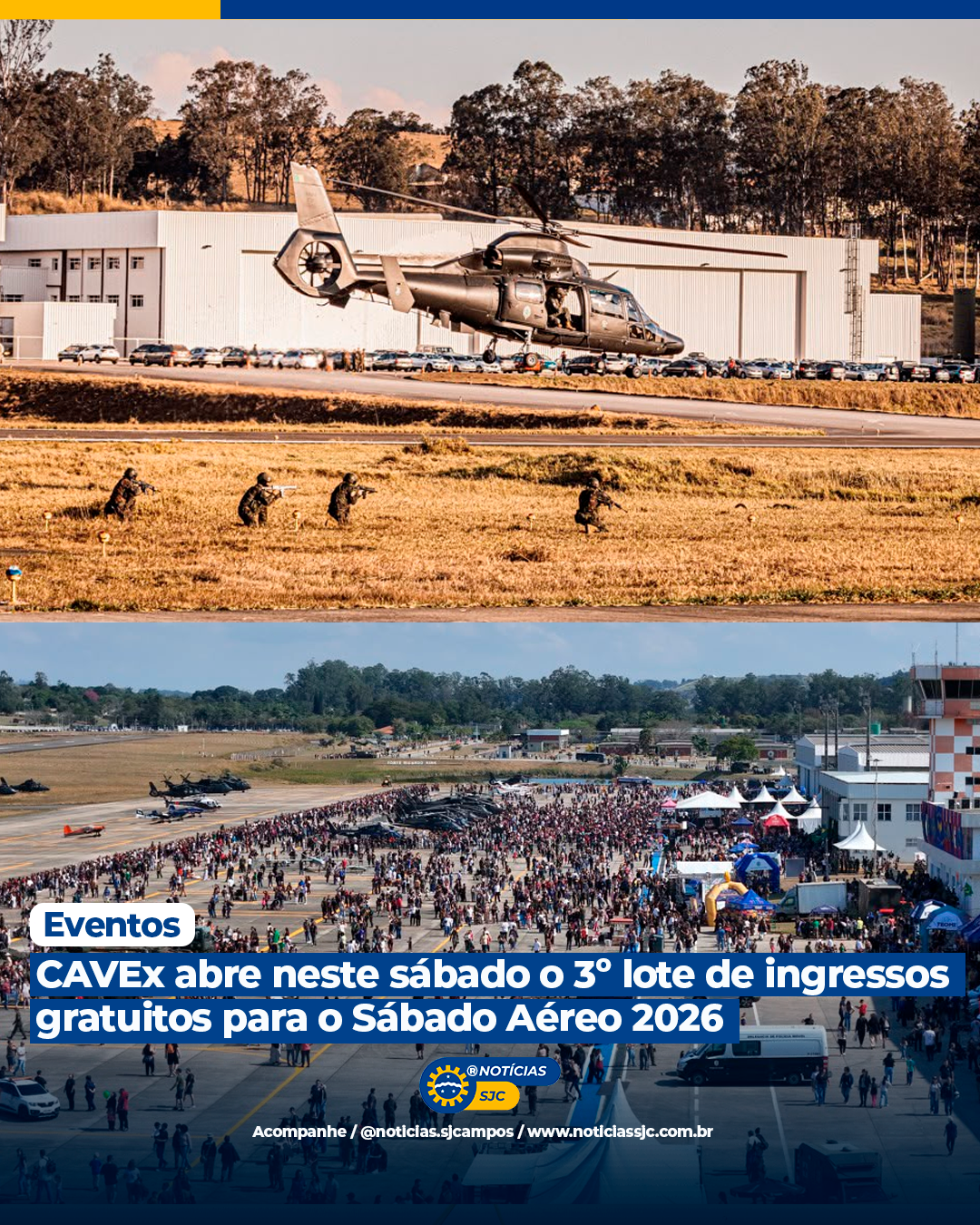 CAVEx abre neste sábado o 3º lote de ingressos gratuitos para o Sábado Aéreo 2026